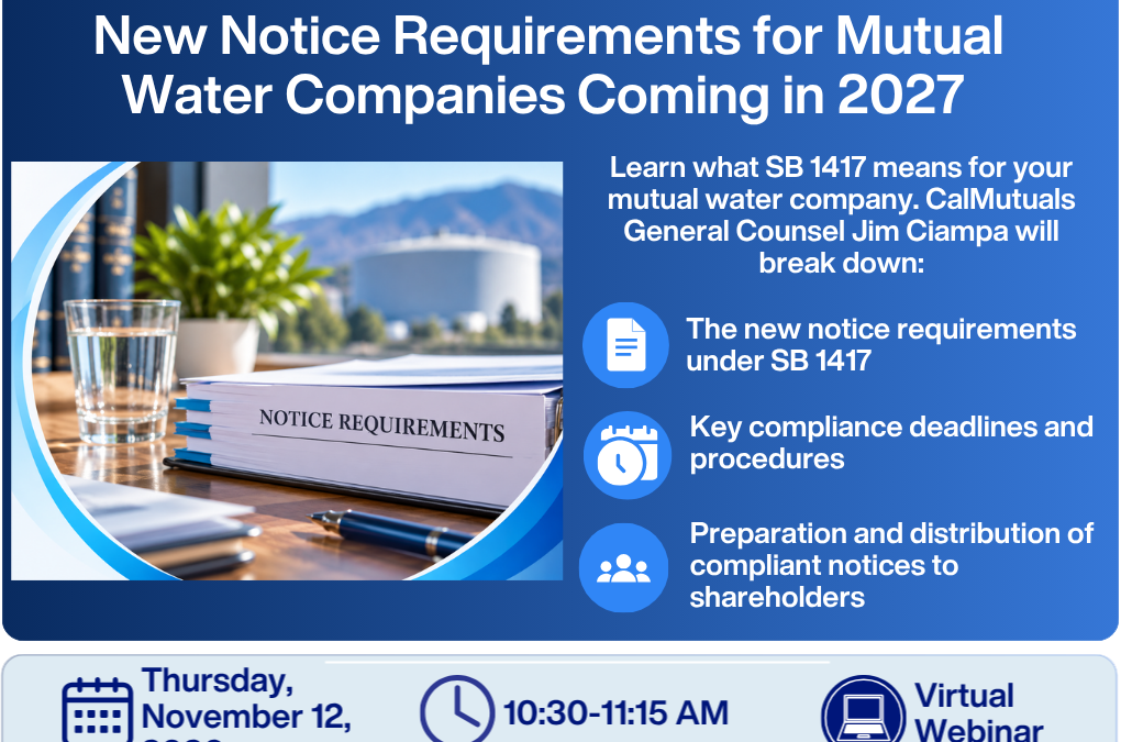 WEBINAR: 2027 New Notice Requirements for Mutual Water Companies